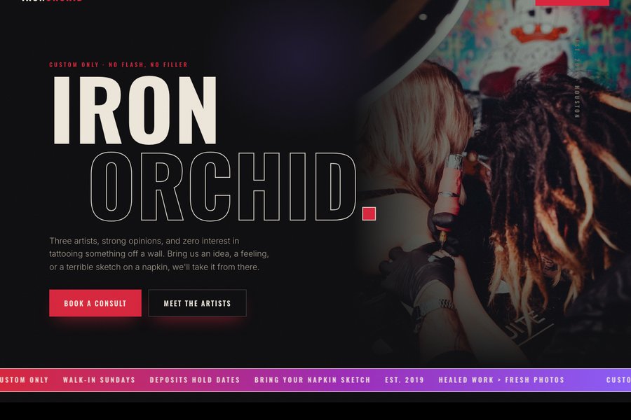 Iron Orchid Tattoo website