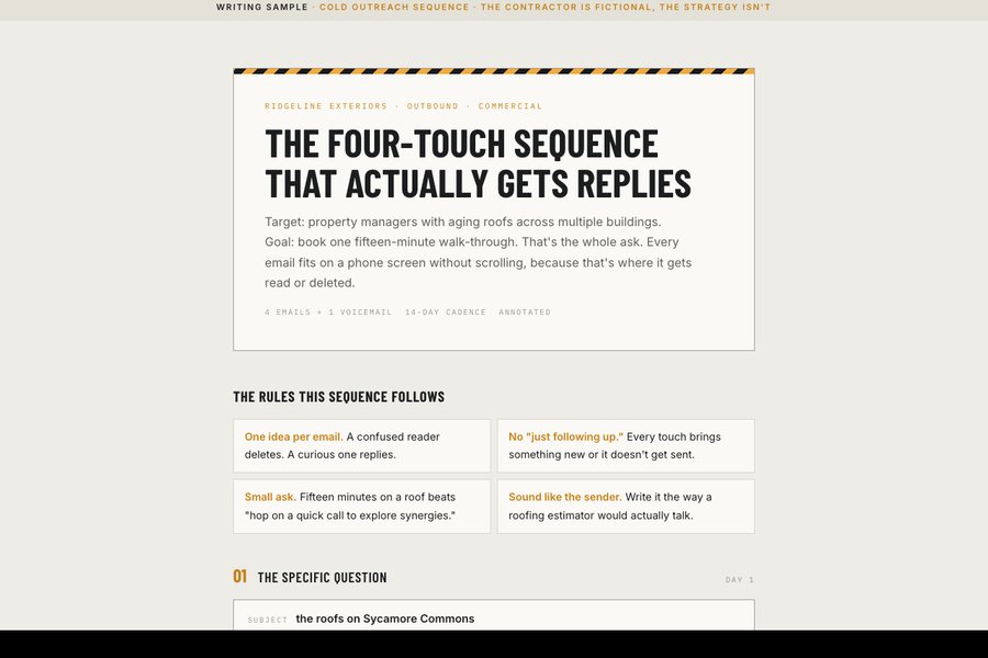 Ridgeline cold outreach sequence
