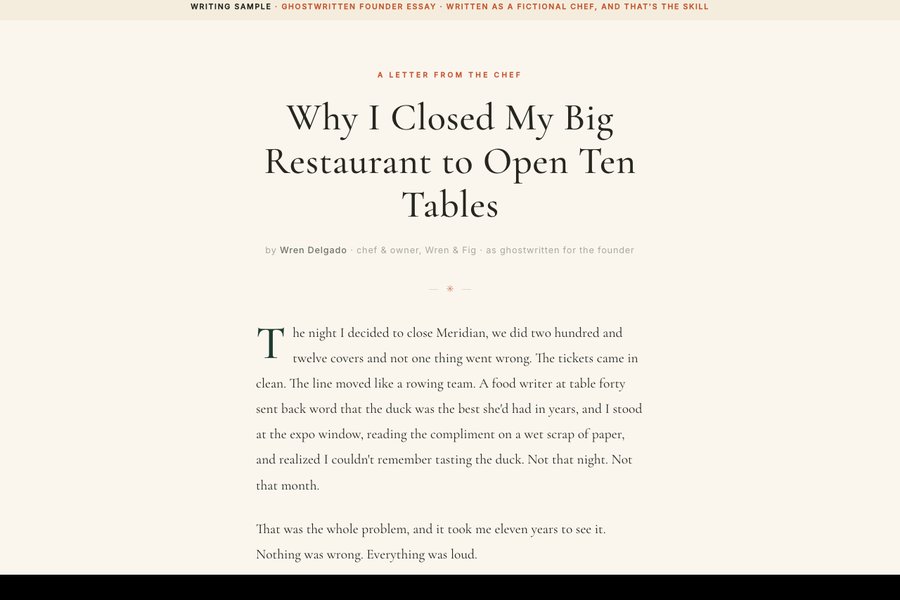 Ten Tables ghostwritten essay